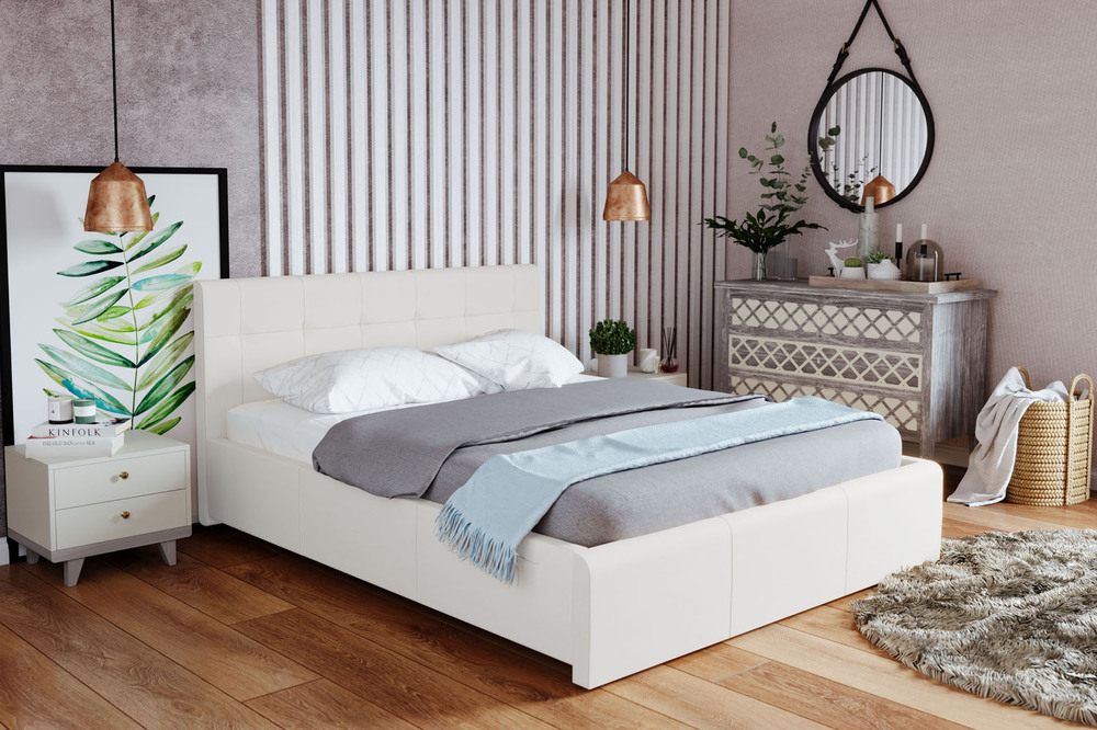 Кровать Лаура с латами Nice White