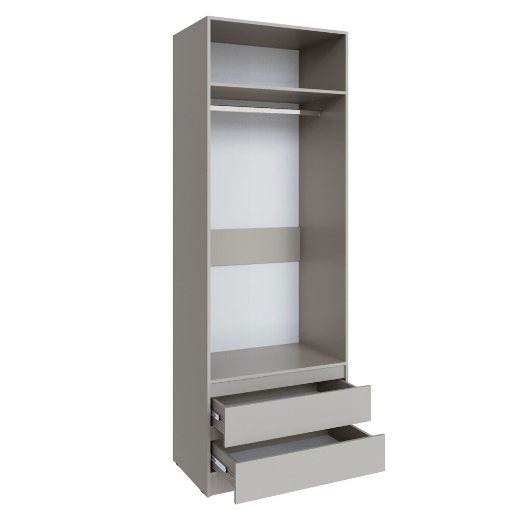 Шкаф Мадрид 0.8 с 2 ящ. без ручек с зеркалом кашемир